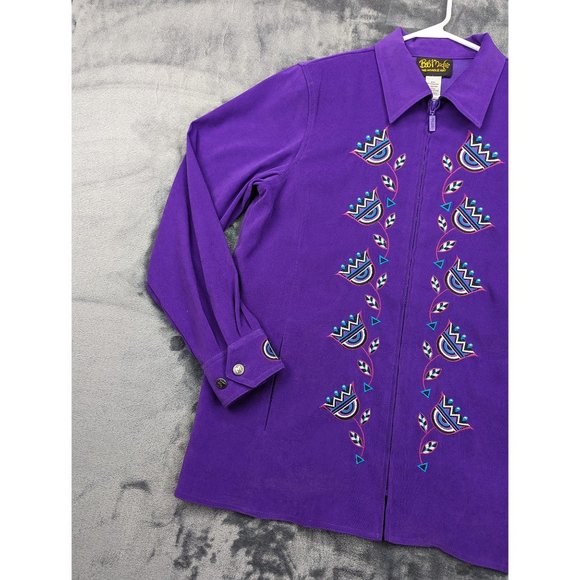 VTG Bob Mackie Western Jacket Size M Beaded Southwestern Artsy Rodeo USA Purple - Picture 3 of 16